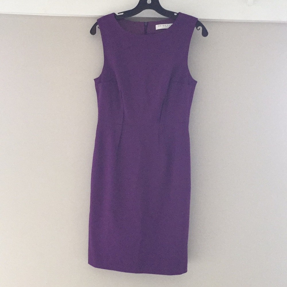 TRINA TURK Purple Darted Knit Dress